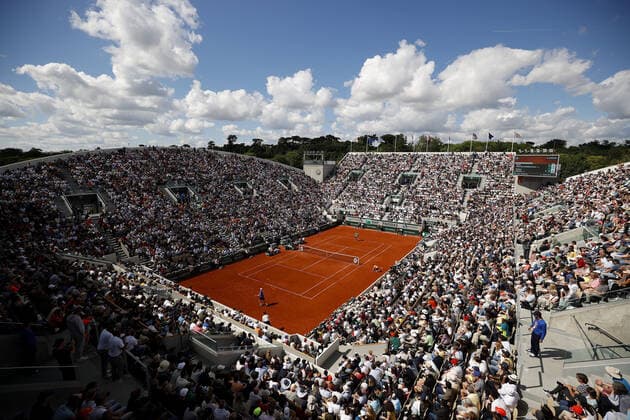 Mandatory Credit: Photo by Ella Ling Shutterstock (12956278bo) Rafael Nadal of Spain in action versus Botic Van de Zandschulp of Holland on Suzanne Lenglen French Open Tennis, Day 6, Roland Garros, Paris, France - 27 May 2022 French Open Tennis, Day 6, Roland Garros, Paris, France - 27 May 2022  Copyright: xEllaxLing Shutterstockx 12956278bo