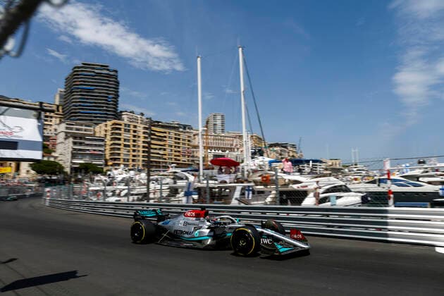 63 George Russell GBR, Mercedes AMG Petronas F1 Team , F1 Grand Prix of Monaco at Circuit de Monaco on May 27, 2022 in Monte Carlo, Monaco Photo by HOCH ZWEI Monte Carlo Monaco