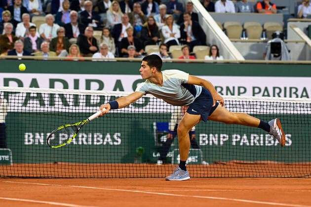 Sebastian Korda ( USA ) - Carlos Alcaraz ( Espagne ) - TENNIS : Roland Garros 2022 - Internationaux de France - 27 05 2022 FedericoPestellini Panoramic 