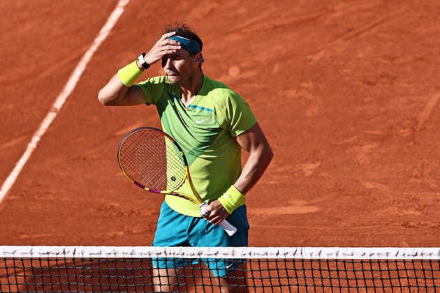 Rafael Nadal, ESP, during third round of 2022 French Open at Roland Garros, Paris, 27 05 2022