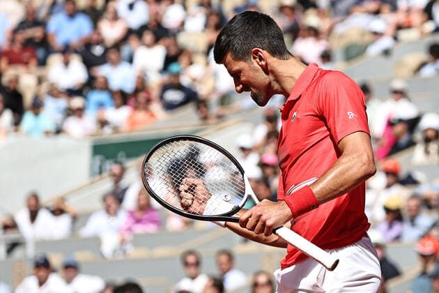 Novak Djokovic, SRB, during third round of 2022 French Open at Roland Garros, Paris, 27 05 2022