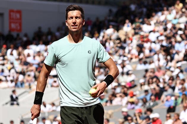 Aljaz Bedene, SLO, during third round of 2022 French Open at Roland Garros, Paris, 27 05 2022