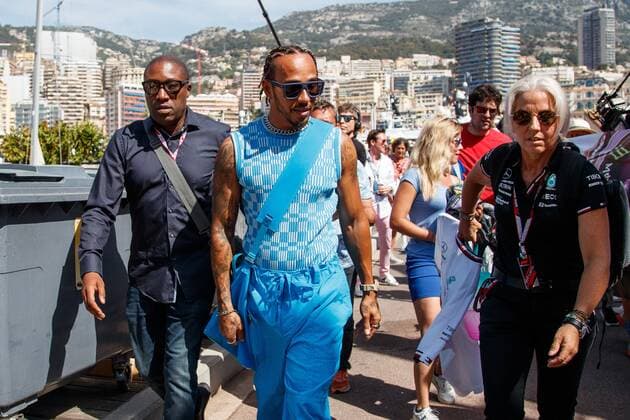 Lewis Hamilton Mercedes AMG Petronas Motorsport arriving at the track, Monaco 2022 Grand Prix, Motorsport, Formula 1, 28 05 2022 Monaco 2022 Grand Prix, Motorsport, Formula 1, 28 05 2022 Copyright: xEibner-Pressefoto AlexanderxNeisx EP_ANS