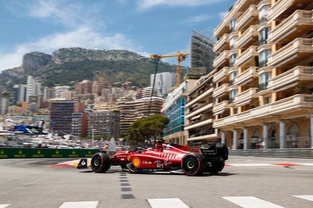 Carlos Sainz Scuderia Ferrari with his car in the harbor chicane, Monaco Grand Prix 2022, Motorsport, Formula 1, 28 05 2022 Monaco Grand Prix 2022, Motorsport, Formula 1, 28 05 2022 Copyright: xEibner-Pressefoto AlexanderxNeisx EP_ANS