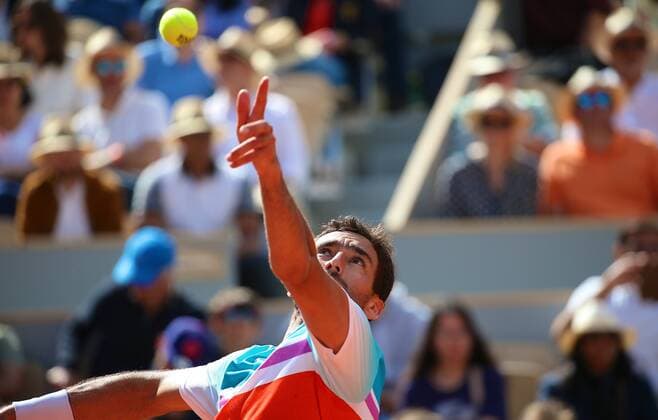 Roland Garros 2022 PARIS, IF - 28.05.2022: ROLAND GARROS 2022 - Marin Cilic (CRO) during the Roland Garros 2022 tournament held in Paris, France. (Photo: Andre Chaco Fotoarena) x2211948x  AndrexChaco
