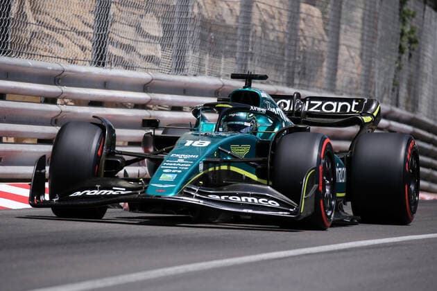 Monaco , Monte Carlo, 28 05 2022, Circuit de Monaco, Formula 1 Monaco Grand Prix 2022 Preview, Lance Stroll Aston Martin on track during Photo EU Images Monte Carlo Circuit de Monaco Monaco  eu-images-577
