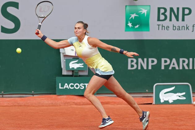 28th May 2022; Roland Garros, Paris, France: French Open Tennis tournament: Aryna Sabalenka during her match against Camila Giorgi (ITA)  ActionPlus12393978 JonxBromley