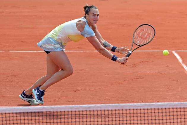 28th May 2022; Roland Garros, Paris, France: French Open Tennis tournament: Aryna Sabalenka during her match against Camila Giorgi (ITA)  ActionPlus12393960 JonxBromley