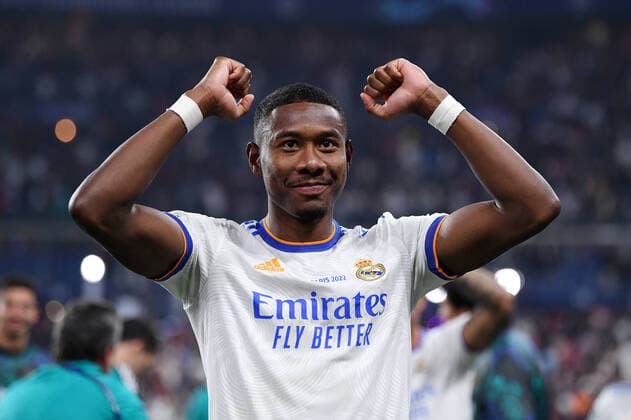 Football CHL FINALE 2021 2022 Final in Paris 28 05 2022 FC Liverpool Real Madrid David Alaba Real Madrid rejoices over the victory of the Champions League
