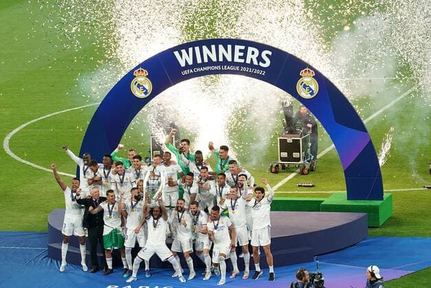 Photo Spada LaPresse May 28 , 2022 - Paris , France Soccer Real Madrid vs Liverpool - Champions League 2021 2022 Finals Stade de France In the photo: Real Madrid wins the campions League  Copyright: xSpada LaPressex