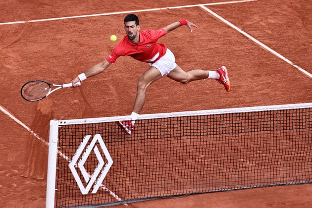 Novak Djokovic, SRB, during fourth round of 2022 French Open at Roland Garros, Paris, 29 05 2022