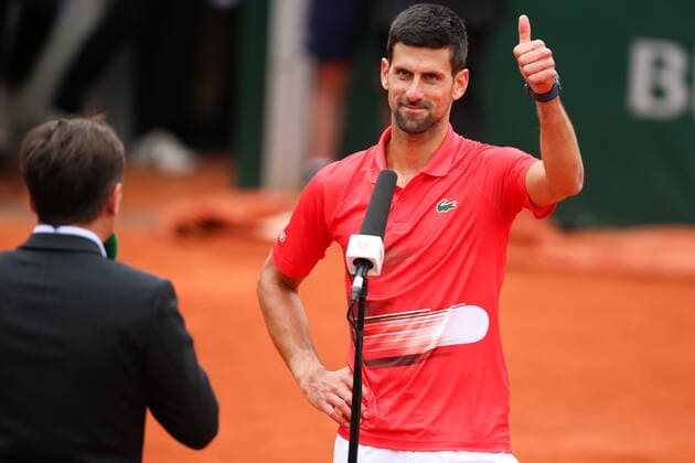 2022 French Open - Day Eight Novak Djokovic after his match against Diego Schwartzman on Suzanne Lenglen court in the 2022 French Open 4th Round PARIS France  Copyright: xIbrahimxEzzatx originalFilename:ezzat-notitle220529_npQs8.jpg