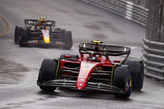 55 SAINZ Carlos (spa), Scuderia Ferrari F1-75, action during the Formula 1 Grand Prix de Monaco 2022, 7th round of the 2022 FIA Formula One World Championship, WM, Weltmeisterschaft on the Circuit de Monaco, from May 27 to 29, 2022 in Monte-Carlo, Monaco - F1 - MONACO GRAND PRIX 2022 - Race DPPI Panoramic  _R5_4531