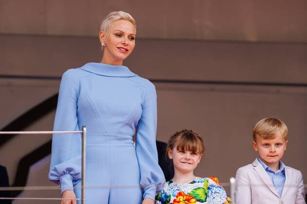 Charlene of Monaco with children Gabriella of Monaco and Jacques of Monaco, Monaco 2022 Grand Prix, Motorsport, Formula 1, 29 05 2022 Monaco 2022 Grand Prix, Motorsport, Formula 1, 29 05 2022 Copyright: xEibner-Pressefoto AlexanderxNeisx EP_ANS