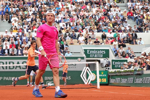 29th May 2022; Roland Garros, Paris, France: French Open Tennis tournament: Diego Schwatrzman (ARG) during his match against Novak Djokovic (SRB)  ActionPlus12394560 JonxBromley