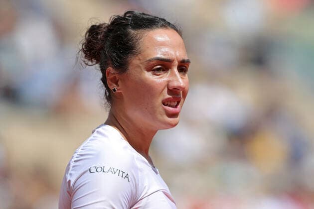 29th May 2022; Roland Garros, Paris, France: French Open Tennis tournament: Martina Trevisan (ITA) during her match with Aliaksandra Sasnovich  ActionPlus12394604 JonxBromley