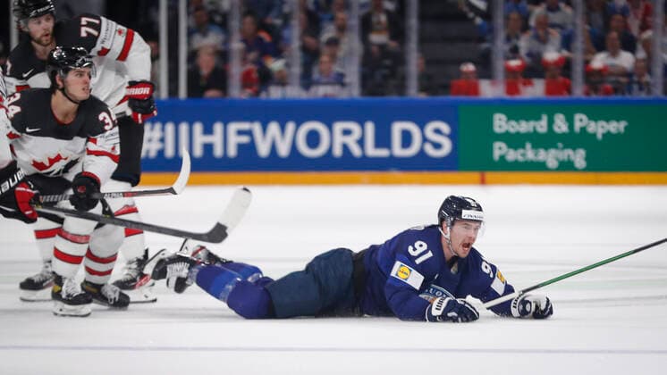 Juho Lammikko 91, FIN during the 2022 IIHF Ice hockey, Eishockey World Championship, WM, Weltmeisterschaft Gold medal match between Finland and Canada at the Nokia Arena on 29. May 2022 in Tampere, Finland. (Kalle Parkkinen Newspix24)  Copyright: xKallexParkkinenx np2429342502093