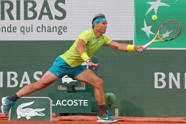 29th May 2022; Roland Garros, Paris, France: French Open Tennis tournament: Rafael Nadal (ESP) is stretched by Felix Auger-Aliassime (CAN)  ActionPlus12394790 JonxBromley