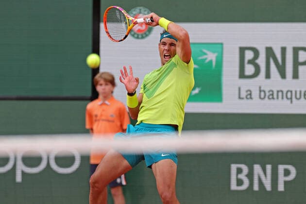 29th May 2022; Roland Garros, Paris, France: French Open Tennis tournament: Rafael Nadal (ESP) in action against Felix Auger-Aliassime (CAN)  ActionPlus12394793 JonxBromley