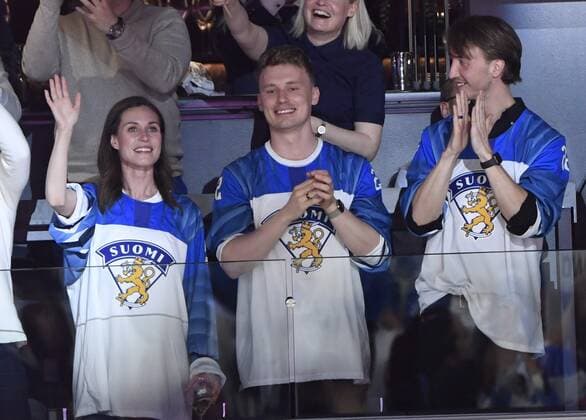 Eishockey, WM Finale, Finnland - Kanada Prime minister of Finland Sanna Marin cheers during the 2022 IIHF Ice hockey, Eishockey World Championships final match between Finland and Canada in Tampere, on May 29th, 2022. Tampere Finland LKFTJK20220529220418TTDK  Copyright: xJussixNukarix