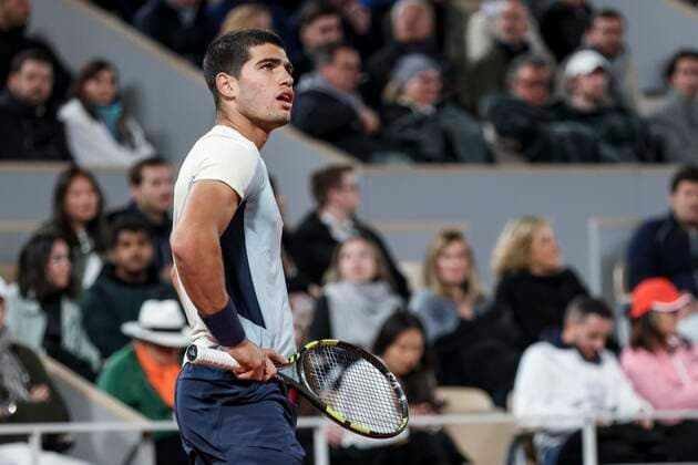 TENNIS - French Open 2022 PARIS,FRANCE,29.MAY.22 - TENNIS - ATP, Tennis Herren World Tour, French Open, Roland Garros, Grand Slam. Image shows Carlos Alcaraz (ESP).  GEPAxpictures xPatrickxSteiner
