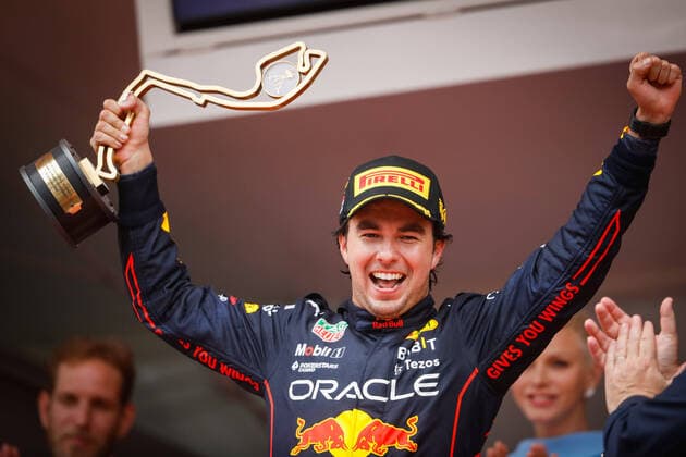 Sport Themen der Woche KW22 Sport Themen der Woche KW21 Sport Bilder des Tages PEREZ Sergio (mex), Red Bull Racing RB18, portrait podium during the Formula 1 Grand Prix de Monaco 2022, 7th round of the 2022 FIA Formula One World Championship, WM, Weltmeisterschaft on the Circuit de Monaco, from May 27 to 29, 2022 in Monte-Carlo, Monaco - F1 - MONACO GRAND PRIX 2022 - Race DPPI Panoramic  00122019__V2_2903