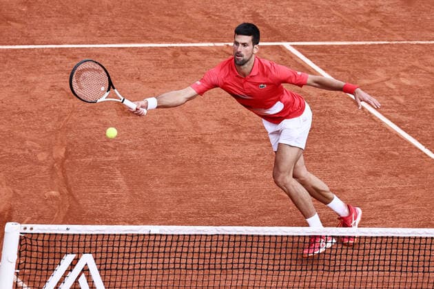 Novak Djokovic, SRB, during fourth round of 2022 French Open at Roland Garros, Paris, 29 05 2022