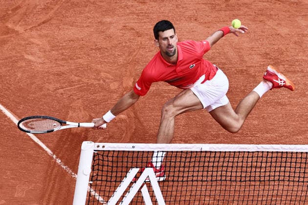 Novak Djokovic, SRB, during fourth round of 2022 French Open at Roland Garros, Paris, 29 05 2022
