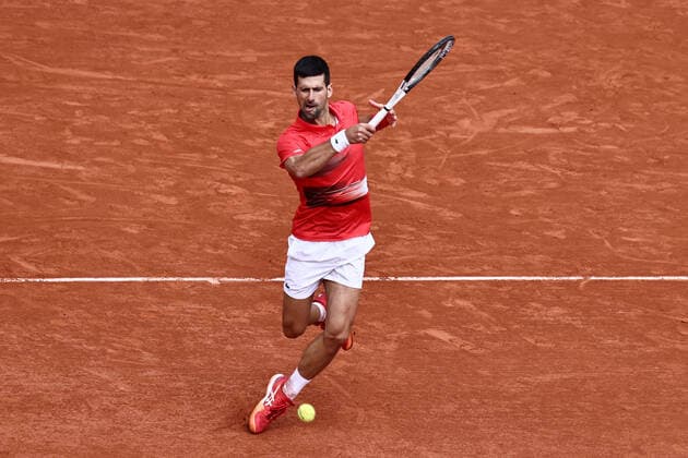 Novak Djokovic, SRB, during fourth round of 2022 French Open at Roland Garros, Paris, 29 05 2022