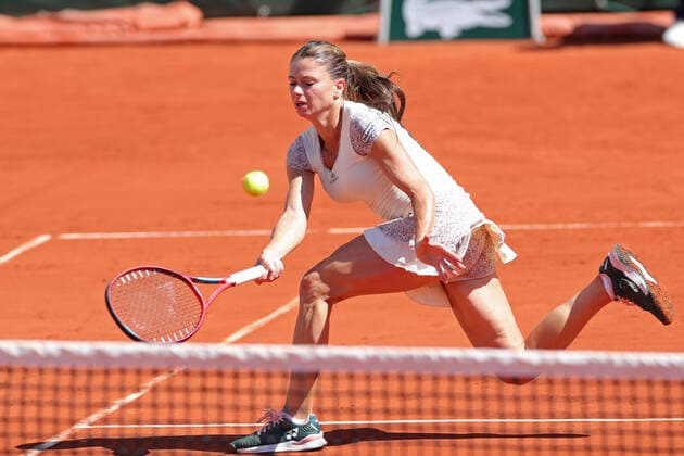 30th May 2022; Roland Garros, Paris, France: French Open Tennis tournament: Camila Giorgi (ITA) races across court during her match against Daria Kasatkina  ActionPlus12395008 JonxBromley