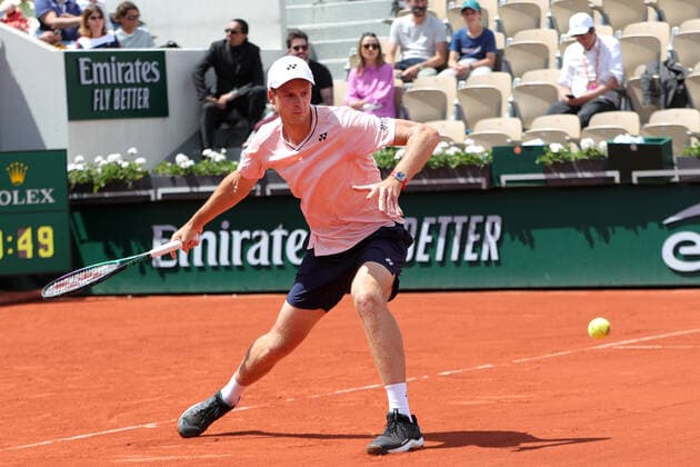 30th May 2022; Roland Garros, Paris, France: French Open Tennis tournament: Hubert Hurkacz (POL) in action against Casper Ruud (NOR)  ActionPlus12395283 JonxBromley