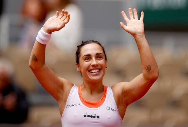 Mandatory Credit: Photo by Ella Ling Shutterstock (12959947e) Martina Trevisan of Italy celebrates on match point French Open Tennis, Day 10, Roland Garros, Paris, France - 31 May 2022 French Open Tennis, Day 10, Roland Garros, Paris, France - 31 May 2022  Copyright: xEllaxLing Shutterstockx 12959947e