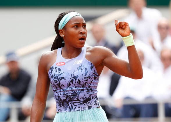 French Open 2022, Cori Coco Gauff makes fist and cheers,jubilation,joy,emotion Copyright: xJuergenxHasenkopfx
