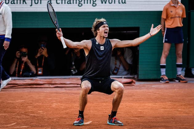 May 31, 2022, Paris, France, France: Alexander ZVEREV of Germany celebrates his victory during the Day ten of Roland-Garros 2022, French Open 2022, Grand Slam tennis tournament at the Roland-Garros stadium on May 31, 2022 in Paris, France. Paris France - ZUMAm308 20220531_zsp_m308_035 Copyright: xMatthieuxMirvillex