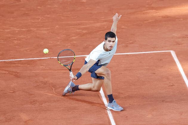 31 05 2022, Tennis, French Open 2022 Roland Garros, FRA, Paris, Roland Garros Image v l Carlos Alcaraz ESP Copyright: HMBxMedia AntonioxBorga