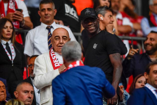 Photo Claudio Furlan LaPresse 31 May 2022 Monza (Italy) News Berlusconi s Monza promoted to Serie A for first time in club history.In the pic: Adriano Galliani and Mario Balotelli during the party at the Brianteo Stadium  Copyright: xClaudioxFurlan LaPressex