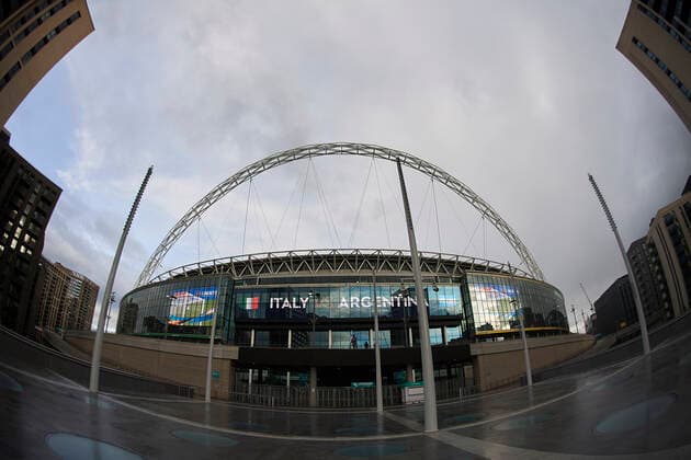 Sport Bilder des Tages Argentina Training Session And press conference, PK, Pressekonferenz - Finalissima 2022 General view outside the stadium during the Argentina Training Session at Wembley Stadium on May 31, 2022 in London, England. London England  Copyright: xJosexBretonx originalFilename:breton-argentin220531_npcSr.jpg
