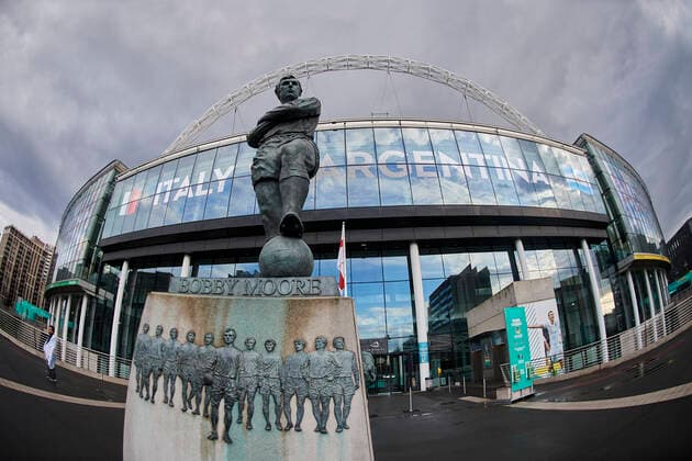 Argentina Training Session And press conference, PK, Pressekonferenz - Finalissima 2022 General view outside the stadium during the Argentina Training Session at Wembley Stadium on May 31, 2022 in London, England. London England  Copyright: xJosexBretonx originalFilename:breton-argentin220531_npJ9A.jpg