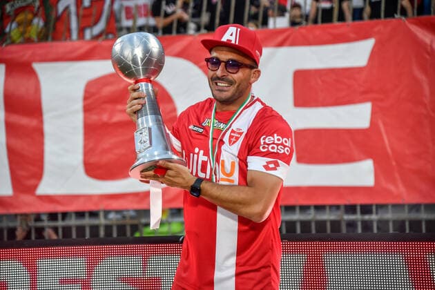 Photo Claudio Furlan LaPresse 31 May 2022 Monza (Italy) News Berlusconi s Monza promoted to Serie A for first time in club history.In the pic: Giulio Donati during the party at the Brianteo Stadium  Copyright: xClaudioxFurlan LaPressex