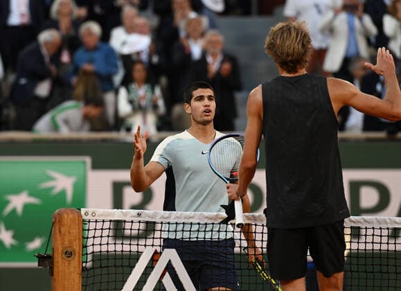 2022 Roland Garros Alexander Zverev GER and Carlos Alcaraz ESP