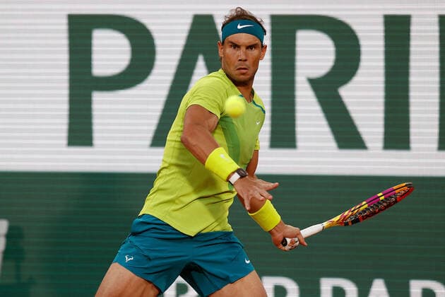 31 05 2022, Tennis, French Open 2022 Roland Garros, FRA, Paris, Roland Garros Picture v l Rafael Nadal ESP Copyright: HMBxMedia AntonioxBorga