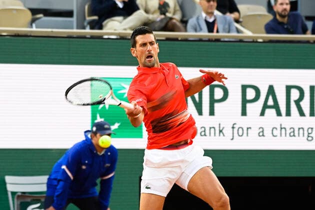 Novak Djokovic ( Serbie ) TENNIS : Roland Garros 2022 - Internationaux de France - 31 05 2022 FedericoPestellini Panoramic 