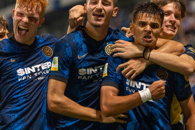 Photo Alessandro Castaldi LaPresse May 31, 2022 - Reggio Emilia, Italy Soccer, Roma vs Juventus - Primavera 1 Final TIMVISION 2021 2022 at Mapei Stadium In the photo: celebrates after the goal of Nikola Iliev (Inter)  Copyright: xAlessandroxCastaldi LaPressex