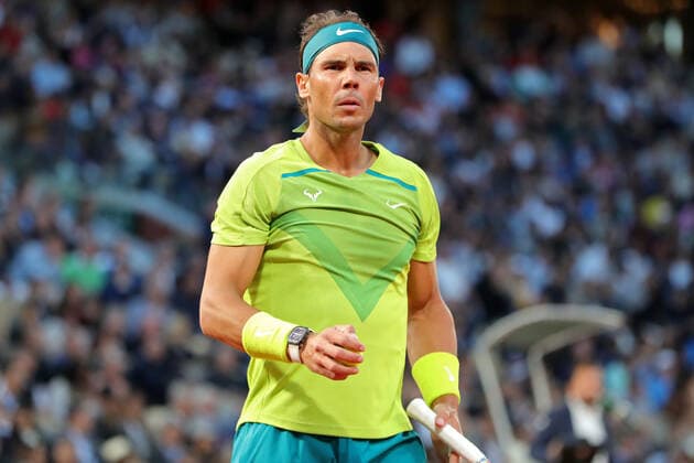 31st May 2022; Roland Garros, Paris, France: French Open Tennis tournament: mens quarter-final; Rafael Nadal (ESP) during his match with Novak Djokovic (SRB)  ActionPlus12395424 JonxBromley