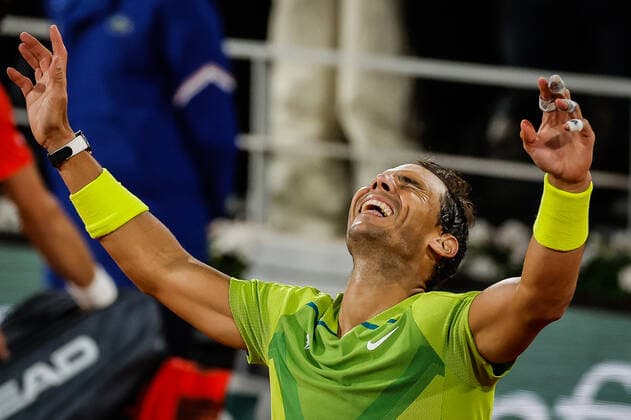 June 1, 2022, Paris, France, France: Rafael NADAL of Spain celebrates his victory during the Day ten of Roland-Garros 2022, French Open 2022, Grand Slam tennis tournament at the Roland-Garros stadium on May 31, 2022 in Paris, France. Paris France - ZUMAm308 20220601_zsp_m308_005 Copyright: xMatthieuxMirvillex