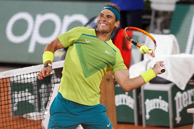 31 05 2022, tennis, French Open 2022 Roland Garros, FRA, Paris, Roland Garros picture Rafael Nadal ESP cheering after end of match Copyright: HMBxMedia AntonioxBorga