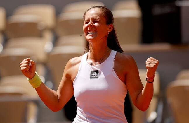 Mandatory Credit: Photo by Ella Ling Shutterstock (12959948e) Daria Kasatkina of Russia celebrates French Open Tennis, Day 11, Roland Garros, Paris, France - 01 Jun 2022 French Open Tennis, Day 11, Roland Garros, Paris, France - 01 Jun 2022  Copyright: xEllaxLing Shutterstockx 12959948e