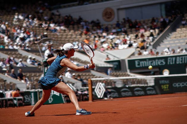 Iga SWIATEK (POL) contre Jessica PEGULA (USA) TENNIS : Roland Garros 2022 - 1 4e de finale - 01 06 2022 AurelienMorissard Panoramic 