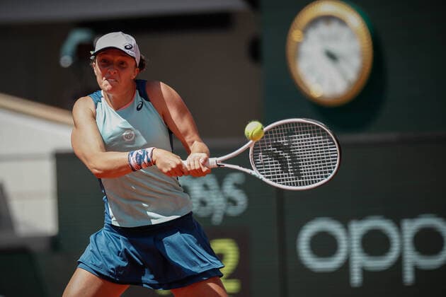 Iga SWIATEK (POL) contre Jessica PEGULA (USA) TENNIS : Roland Garros 2022 - 1 4e de finale - 01 06 2022 AurelienMorissard Panoramic 