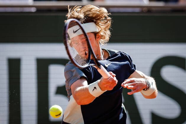 June 1, 2022, Paris, France, France: Andrey RUBLEV of Russia during the Day eleven of Roland-Garros 2022, French Open 2022, Grand Slam tennis tournament at the Roland-Garros stadium on June 01, 2022 in Paris, France. Paris France - ZUMAm308 20220601_zsp_m308_015 Copyright: xMatthieuxMirvillex